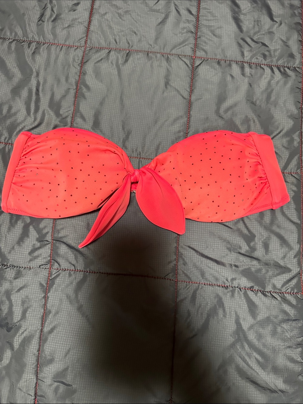 Victoria's Secret Neon Coral Strapless Bandeau Top